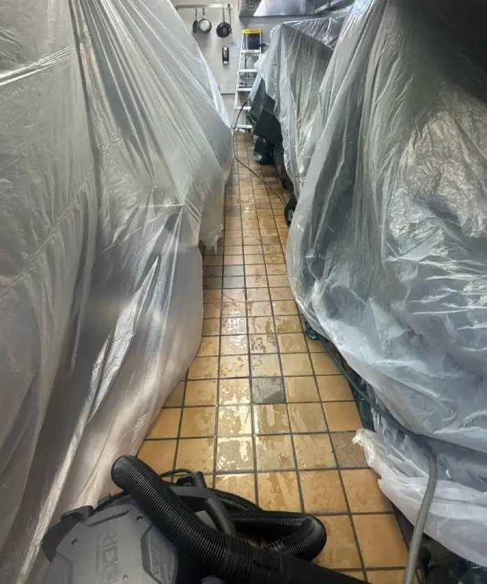 Kell Shot Pressure Washing on a kitchen hood cleaning project.